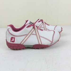 FootJoy Junior Girls Spikeless Golf Shoes Size 2 White and Pink